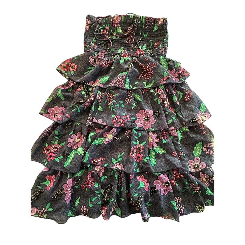 American Eagle Outfitters Dress Womens Size XS Floral Sleeveless Ruffled EUC